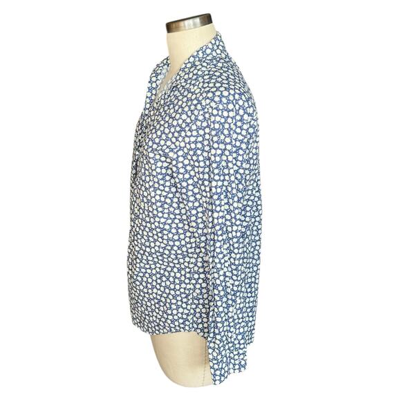 GRAYSON The Hero Blue White Floral Long Sleeve Button Down Shirt Women's 2 US S - Picture 3 of 8